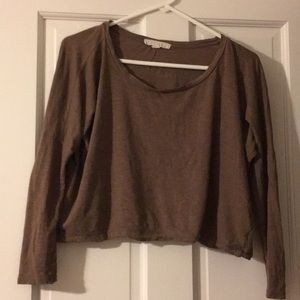 🌿4$ W/ A BUNDLE🌿Brown 3/4 sleeve crop top